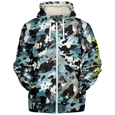 Chokefish™ Microfleece Zip-Up Hoodie Acid-Wash Colors-012